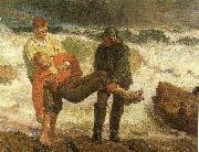 Laurits Tuxen den druknede bringes i land Sweden oil painting artist